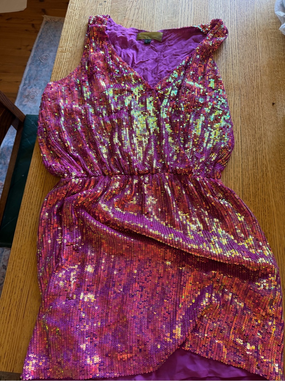 Nicole Miller Pink Sequin Cocktail Dress